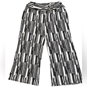 Robert Louis Black and White Wide Leg Palazzo Pants Size PXL